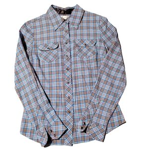 Paul & Joe Long Sleeve Button Up Shirt Size‎ Medium Plaid Pearl Snap Buttons